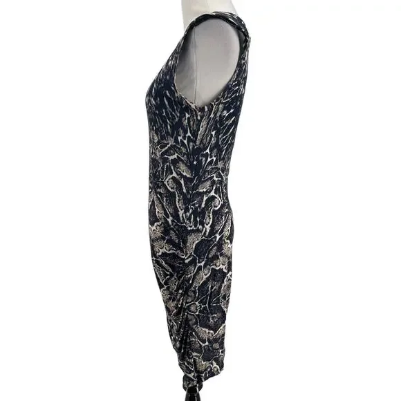 Haute Hippie Women's Black Marbled Sleeveless Sheath Dress Size Large - Picture 3 of 7